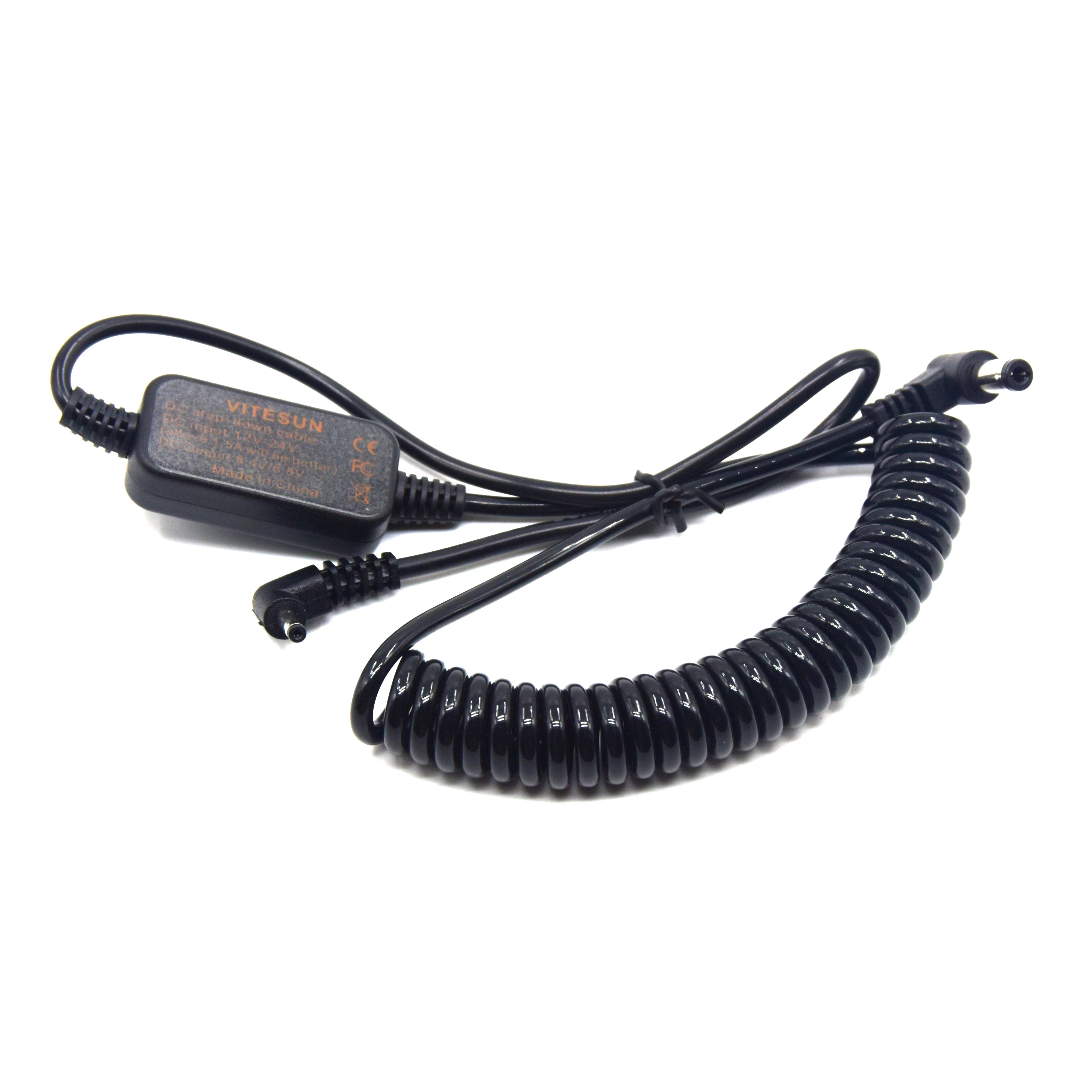 

CA-PS700 DC Step-Down Cable 12V-24V Spring Male 5.5*2.5mm Fit Camera For Canon DR-E8 DR-E10 DR-E12 DR-E15 DR-E17 DR-80 Coupler