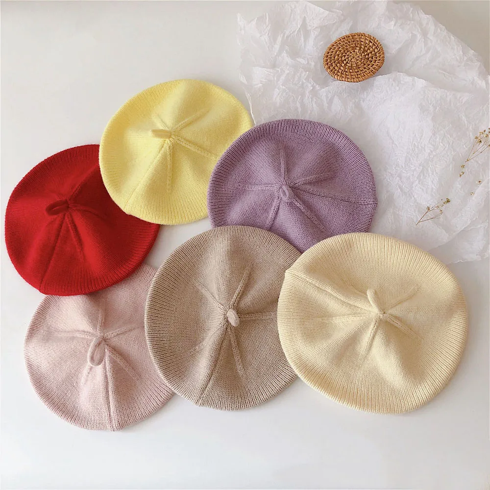 

Детская шапка кремового цвета, милый теплый берет для девочек, винтажная детская шапка художника на осень и зиму, шапка художника