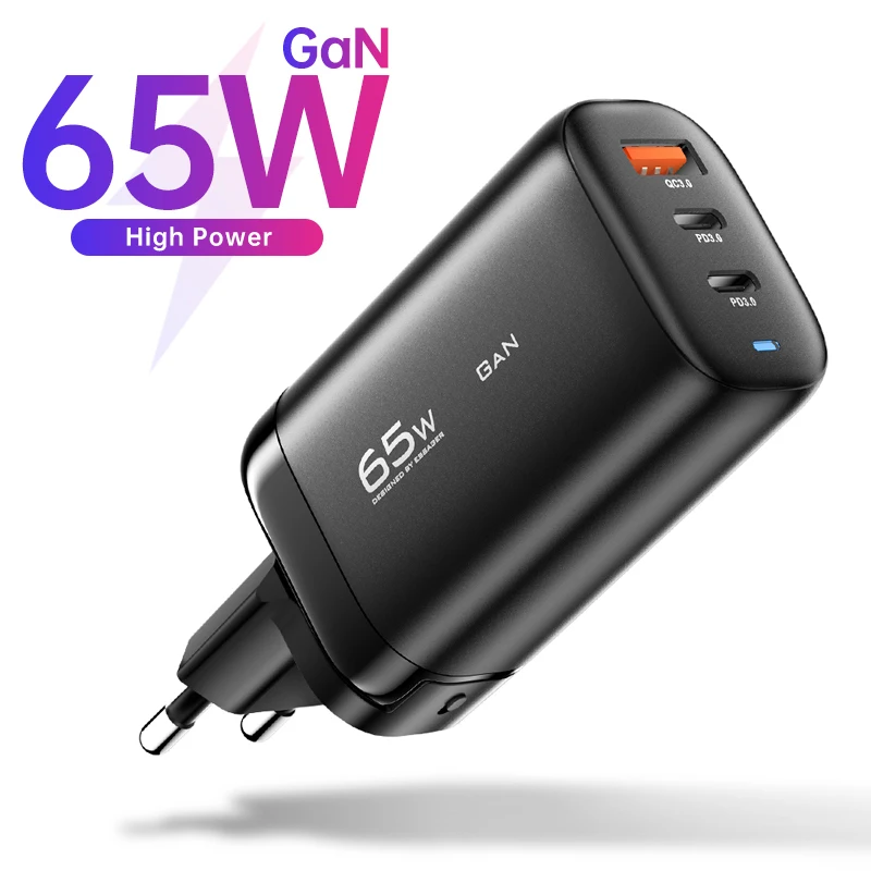 

GaN 65W USB C Charger Fast Charge QC3.0 3.0 USB Charger Cell Mobile Phone PD Charger For IPhone 12 13 Max Xiaomi Laptop