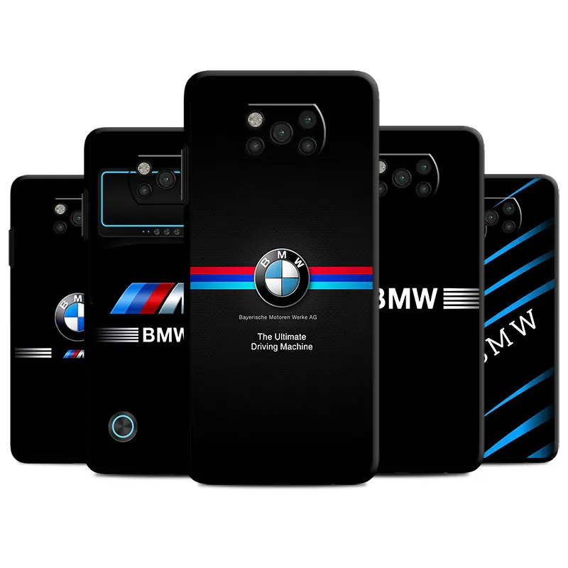 

Silicon Case For Xiaomi Mi Poco X4 X3 NFC F1 C50 M3 M5 M4 Pro C40 Mi 11 12 Lite Cover Fundas Coque Luxury Sport Lines BMW Brand