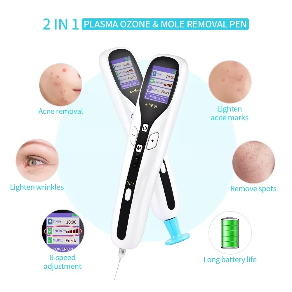 

NEW 2-IN-1 Ozone Plasma Pen Ozone Anti-Acne Pen Plasma Spot Mole Needle Remover Anti-Wrinkle Lift Acne Scar Skin Care Beauty Dev