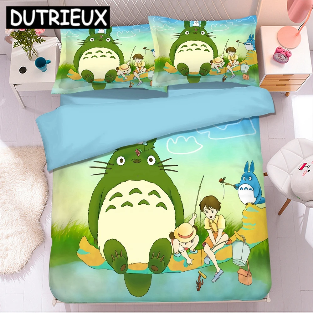 

Popular Anime Totoro 3D Bedding Set Duvet Covers Pillowcases Comforter Bedding Sets Bedclothes Bed Linen Totoro Bedding Sets 03