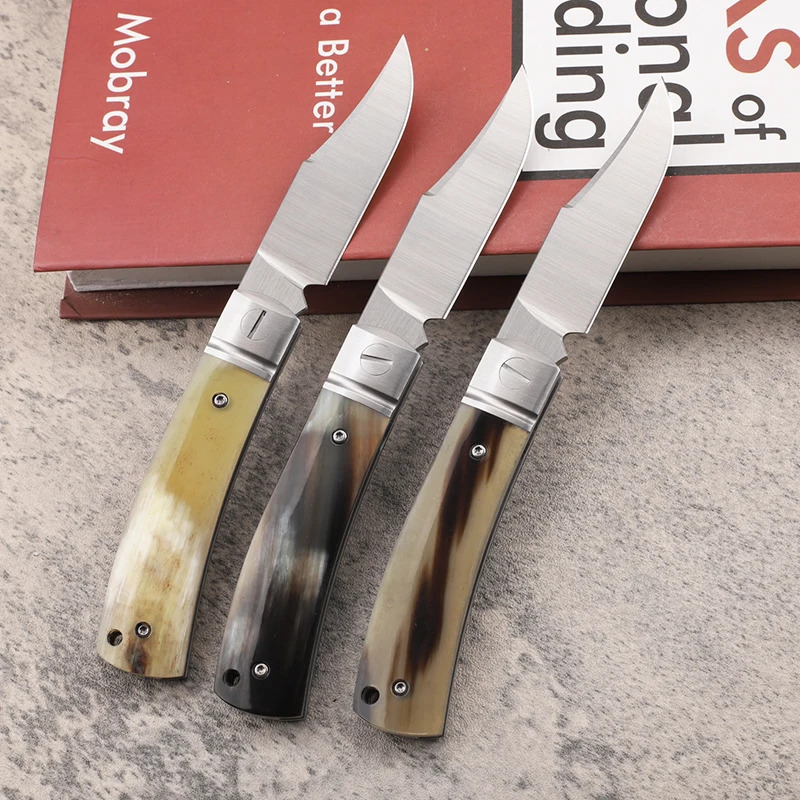 Ручка бычьего рога D2 стальной складной карман для кемпинга пеших прогулок