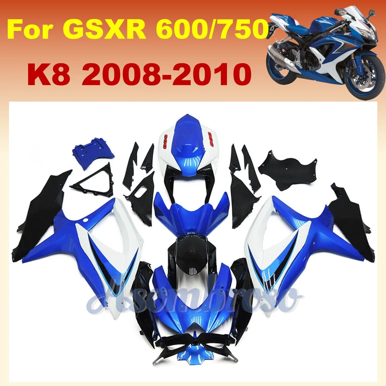 Высококачественный комплект обтекателей из АБС-пластика для GSXR600 2008 2009 2010 GSXR750 08 09