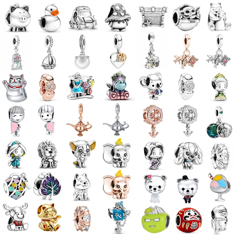 

New Fashion Charm Original Duck Piggy Bank Ice Cream Airplane Beaded Fit Original Ladies Bracelet Jewelry Accessories