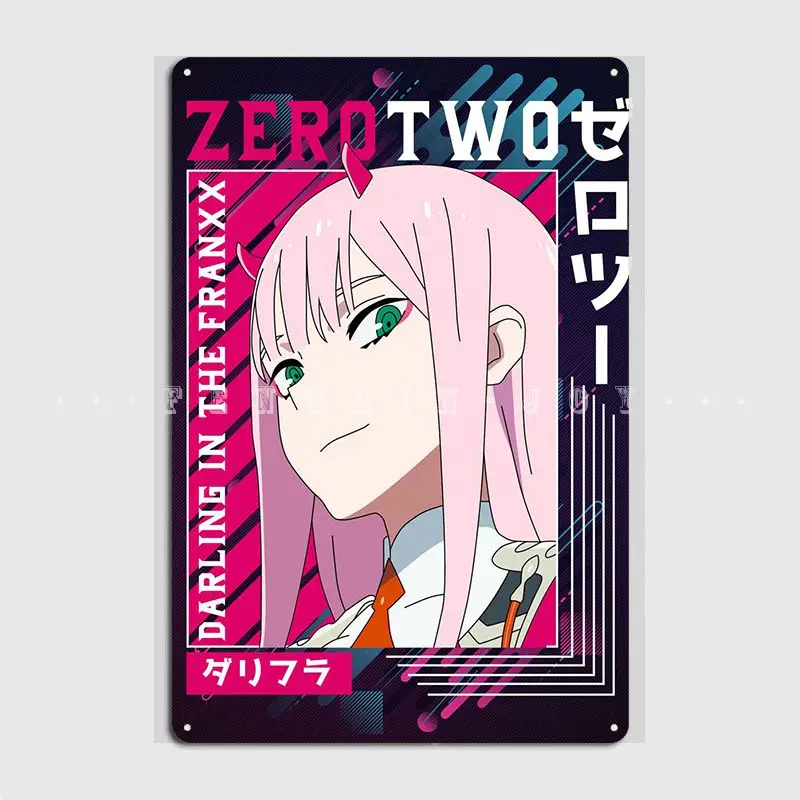 

Zero Two Poster Metal Plaque Club Cinema Vintage Mural Painting Tin Sign Poster