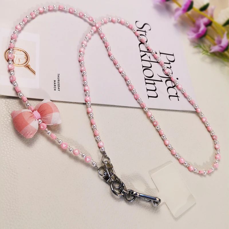 

Strap Ball Lanyard Anti-lost Cross Pendant with Universal Clip Phone Lanyard Mobile Phone Lanyard Crossbody Long Bow Shoulder