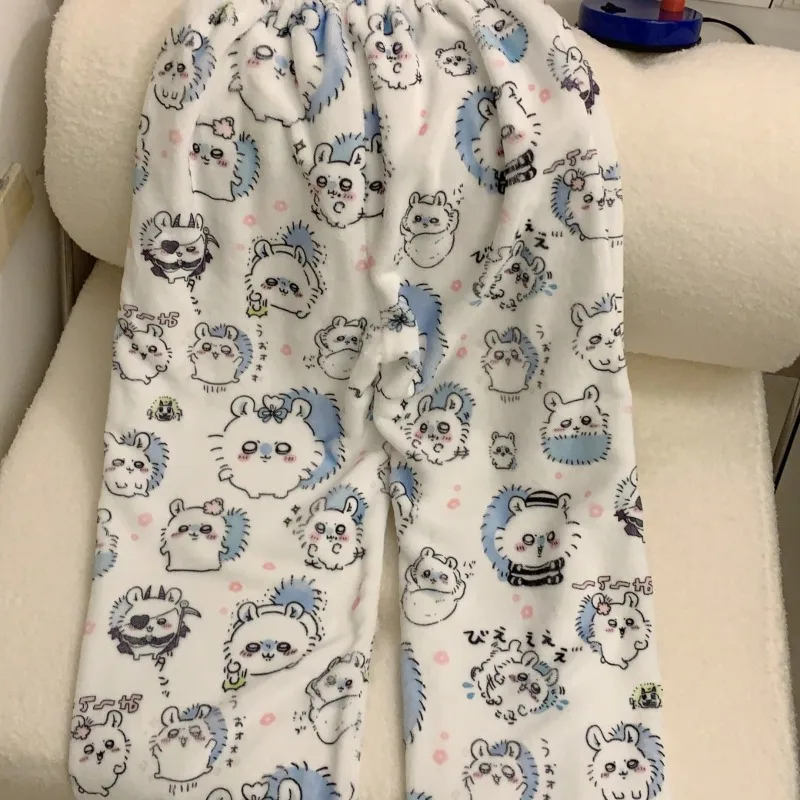 Аниме мультфильм Momo Chikawa воротник-стойка на молнии фланелевая пижама Kawaii зимняя