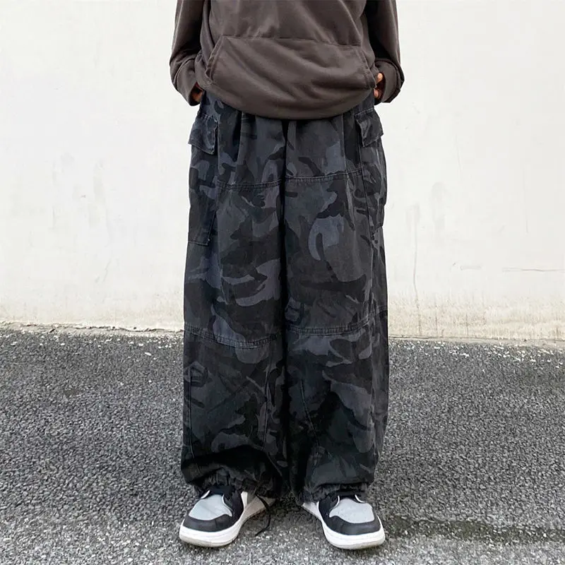 

Camouflage Vintage Cargo Pants Women Streetwear Harajuku Oversize Pockets Wide Leg Trousers Female Korean Fashion Emo Joggers
