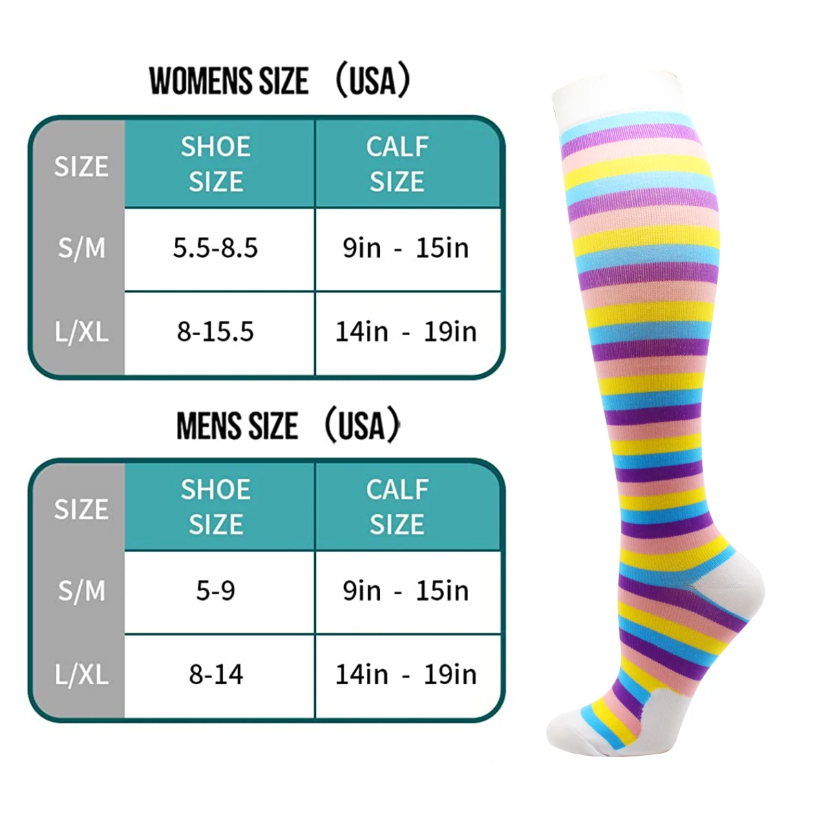 Compression Socks Marathon Cycling Running Nursing Hiking Travel Sports Socks Medical Edema Diabetes Varicose Veins Men Socks