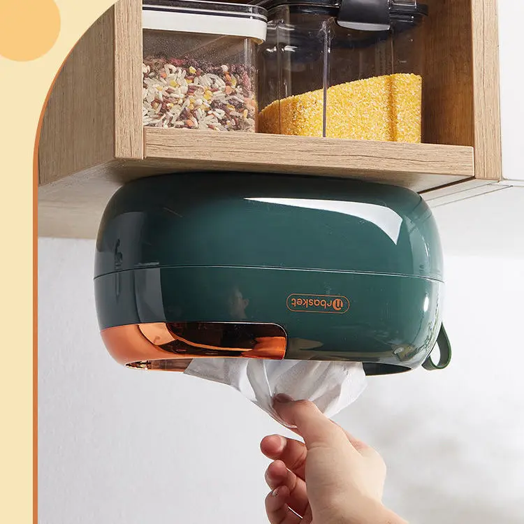 

Современная коробка для салфеток без перфорации, кухонный Настольный настенный держатель для хранения, пружинный диспенсер для салфеток, с...