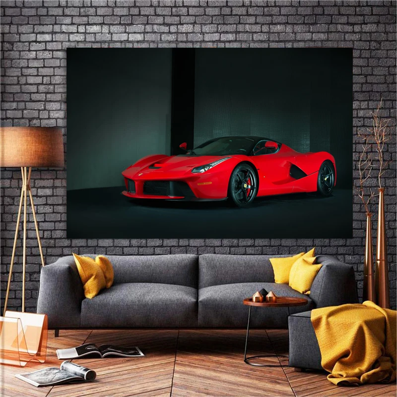

Красное украшение на стену автомобиля Ferraris LaFerrari, картины на холсте, декор для гостиной и спальни