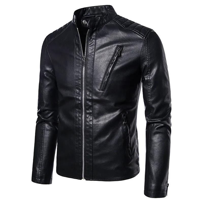 

New pu leather jacket men coats motorcycle slim windbreaker men fashion outerwear clothing M-5XL