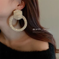 925 silver needle exaggerated diamond studded heavy industry earrings european and american fashion full diamond earrings