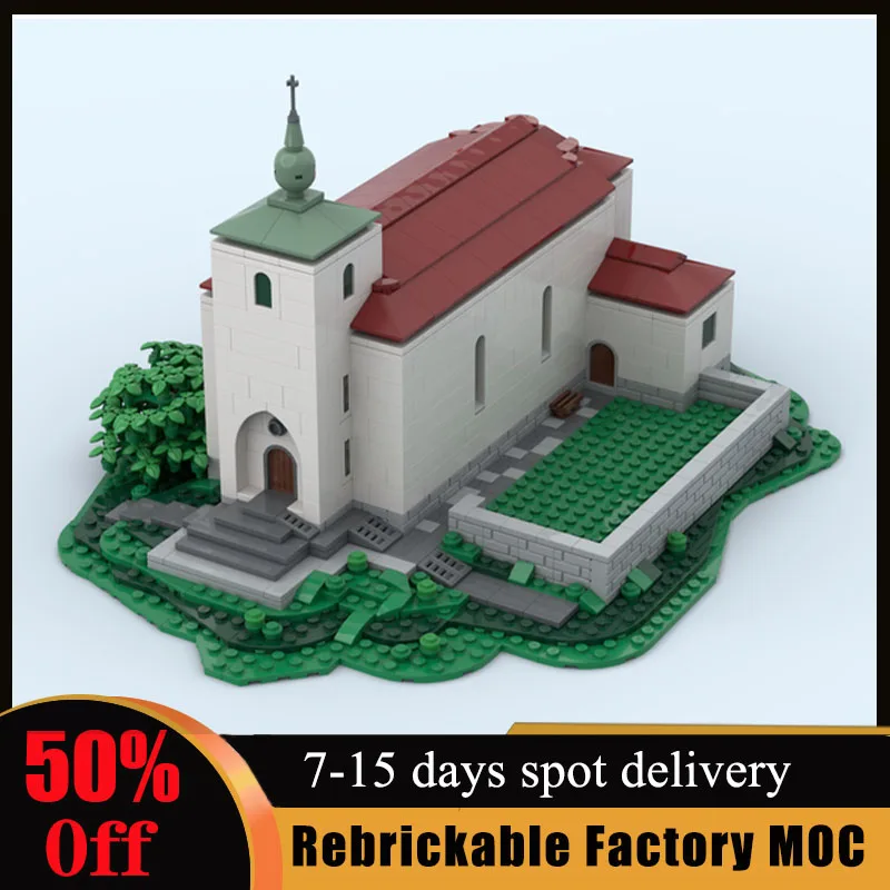 

1297pcs Loddefjord Church Customized MOC Building Blocks MOC-71062 Street View Bricks Assembled Birthday Children Toy Xmas Gifts