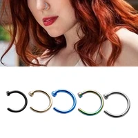 3510pcs 8mm unisex hoop fake clip on nostril hoop non piercing body jewelry nose ring