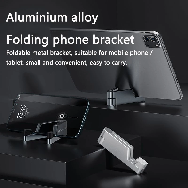 1PC T1 Universal Protable Anti-slip Phone Holder For Desk Aluminum Alloy Foldable Cellphone Stand Tablet IPad Bracket - купить по