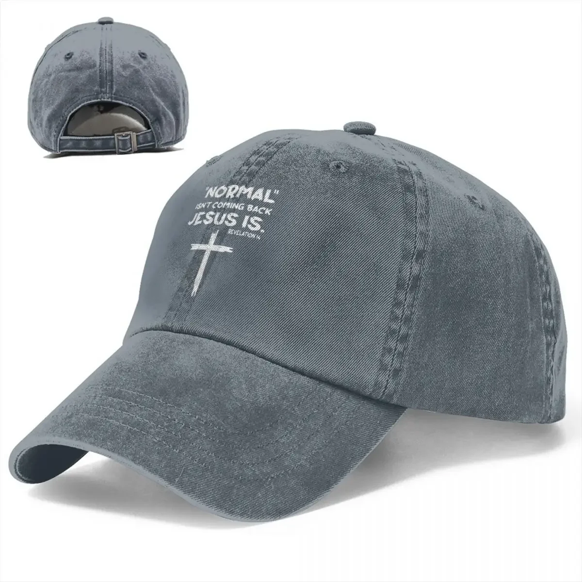 Винтажная бейсболка Snapback Hat Normal Isn't Coming Back Летняя осенняя кепка Christian Washed 100%