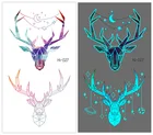Светящиеся тату-наклейки, временные геометрические олени, луна, звезда, планеты, праздничные вечевечерние НКИ, светящиеся крутые тату для лица для мужчин, женщин и мужчин