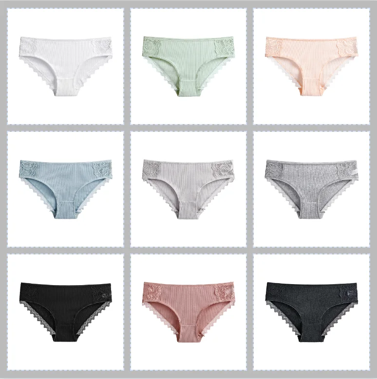 

Full Threaded Cotton Fat Plus Size Women's Panties Cotton Crotch Sports Breathable Middle Waist Cozy Sexy Lace Female Lingerie