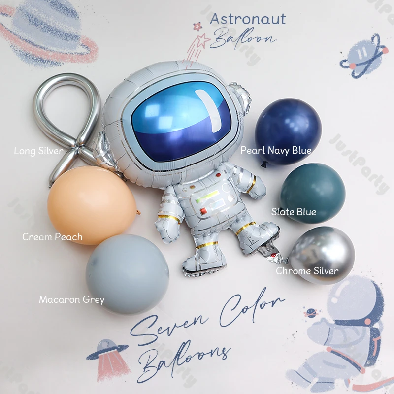 

Slate Dusty Navy Blue Blush Balloon Garland Arch Kit 1st Boy Birthday Decoration Baby Shower Decor Silver Strip Astronaut Globos
