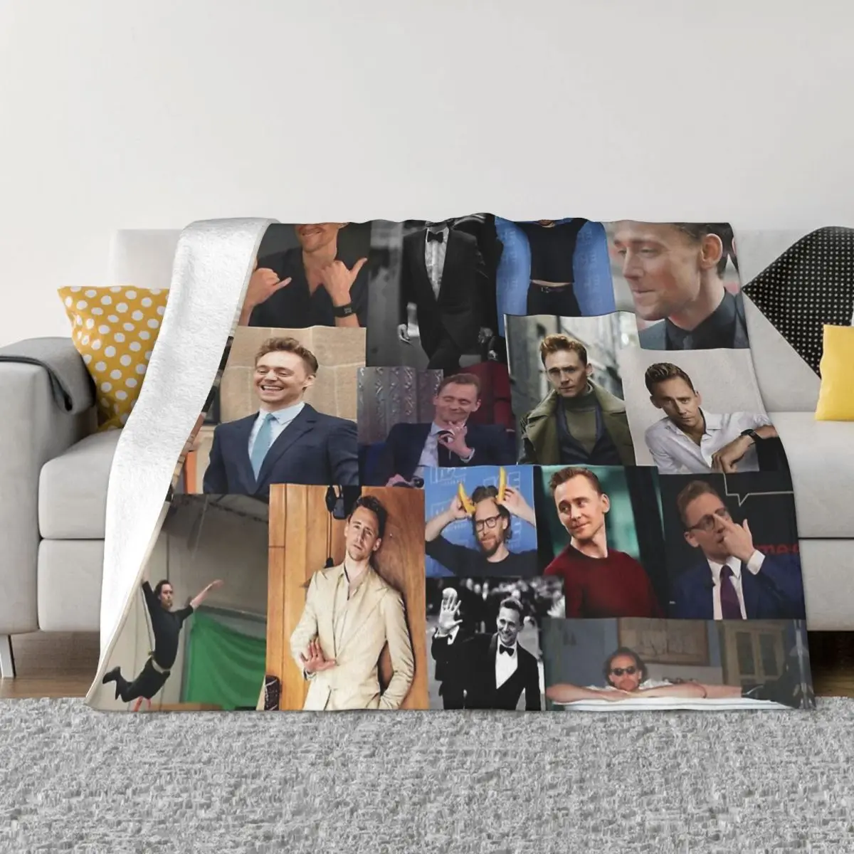 

Tom Hiddleston Excellent Producer Musician Blankets Coral Fleece Plush Decoration Bedroom Bedding Couch Bedspread