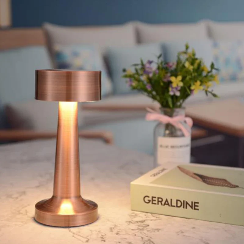 Перезаряжаемая барная Настольная лампа с сенсорным затемнением комнатное Ретро