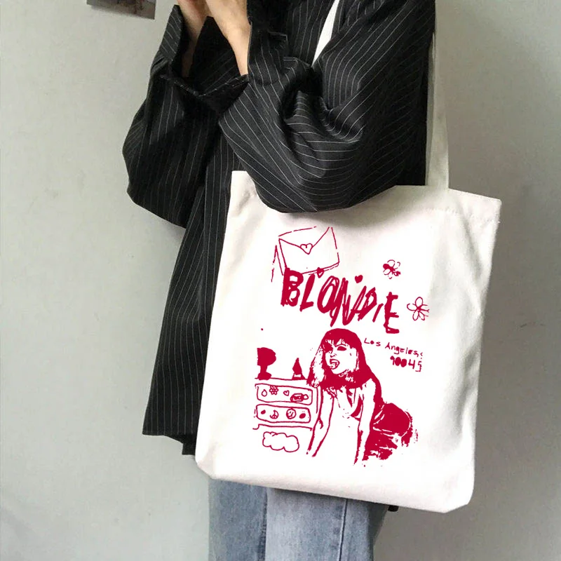 

2022 Y2k женские сумки для покупок, хлопчатобумажная ткань, продуктовые сумки, Холщовая Сумка на плечо, женская сумка-тоут с принтом для книг дл...