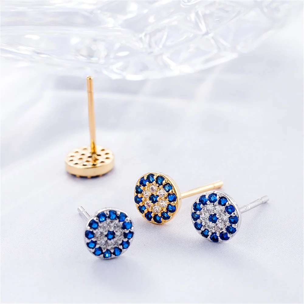 

Earrings Earrings Devil's Eye S925 Silver Luxury European and American 18K Gold Korean Blue Eye Advanced Sense