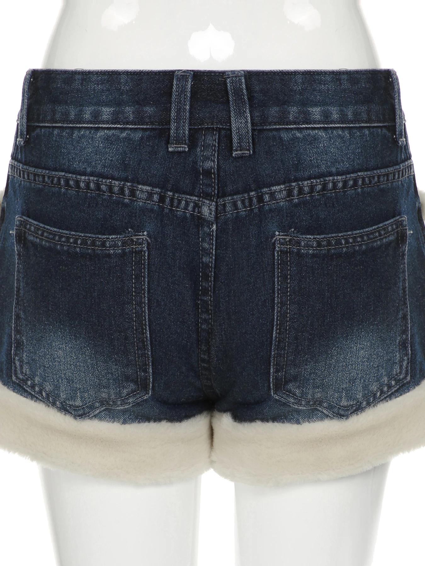 IAMSURE повседневные джинсовые шорты с милой меховой отделкой в корейском стиле