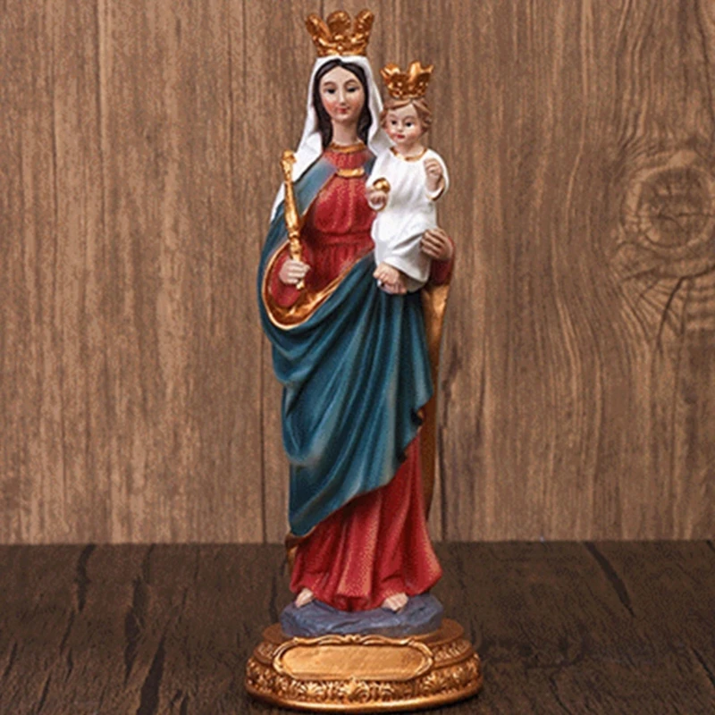 

Mary Statue 8 Inch Catholic Blessed Mother Mary Holding Jesus Baby Statue Catholic Gift Resin Figurines for Religious Y5GB