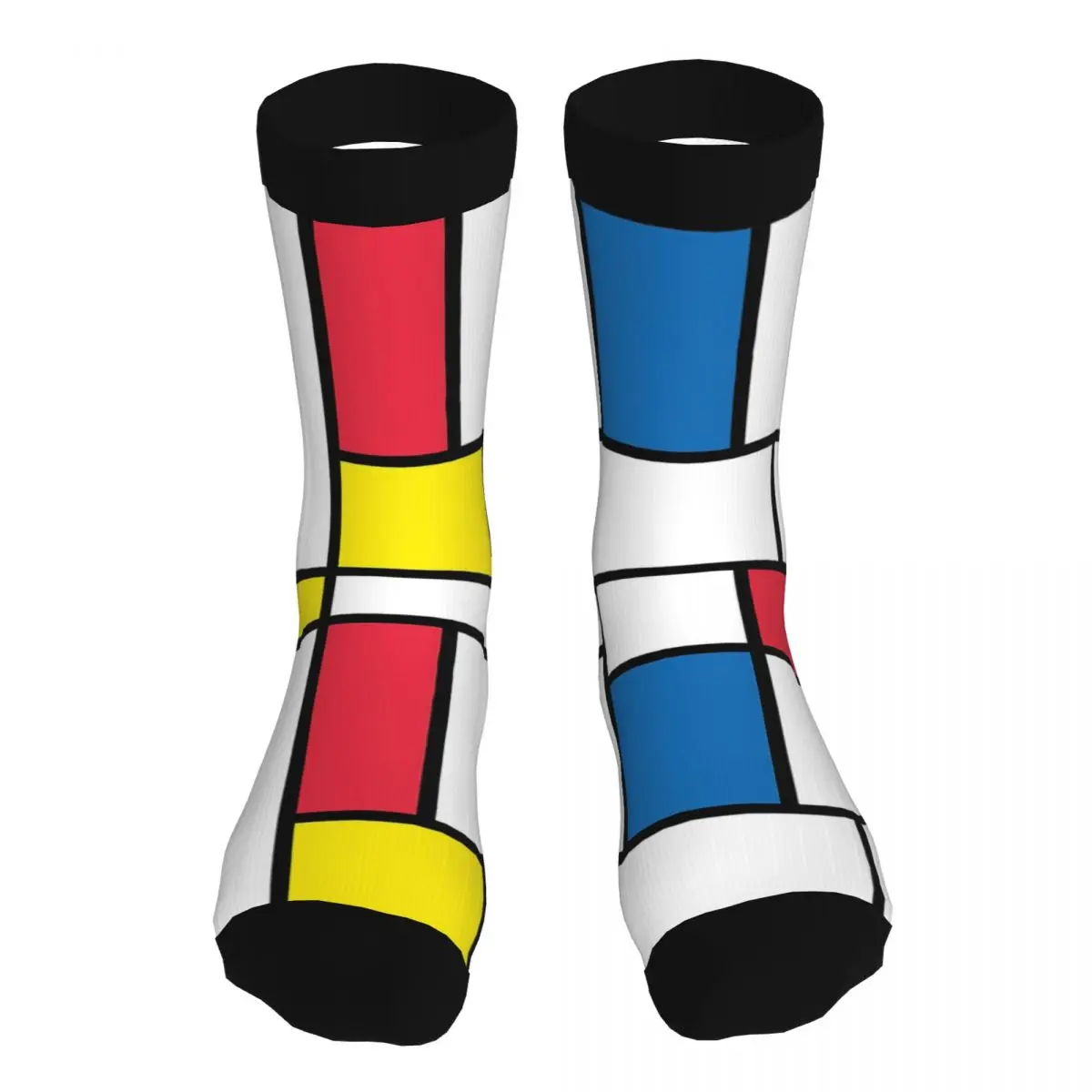 

Мужские носки Mondrian в минималистичном стиле, современный дизайн, абстрактный дизайн, 5% спандекс, топы, носки средней длины, носки с графическ...