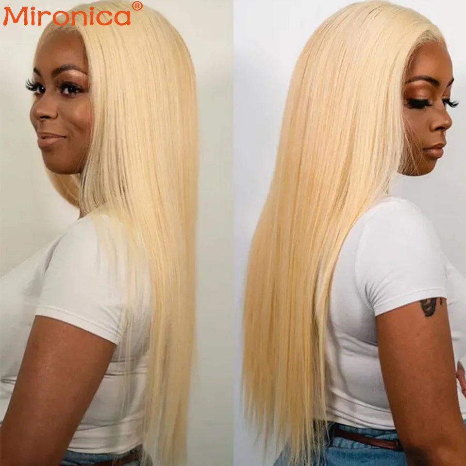 

613 медово-светлый цвет 13x4, парики из человеческих волос на сетке для женщин, бразильские прямые волосы 13x6, прозрачный парик на сетке 180% и 150%