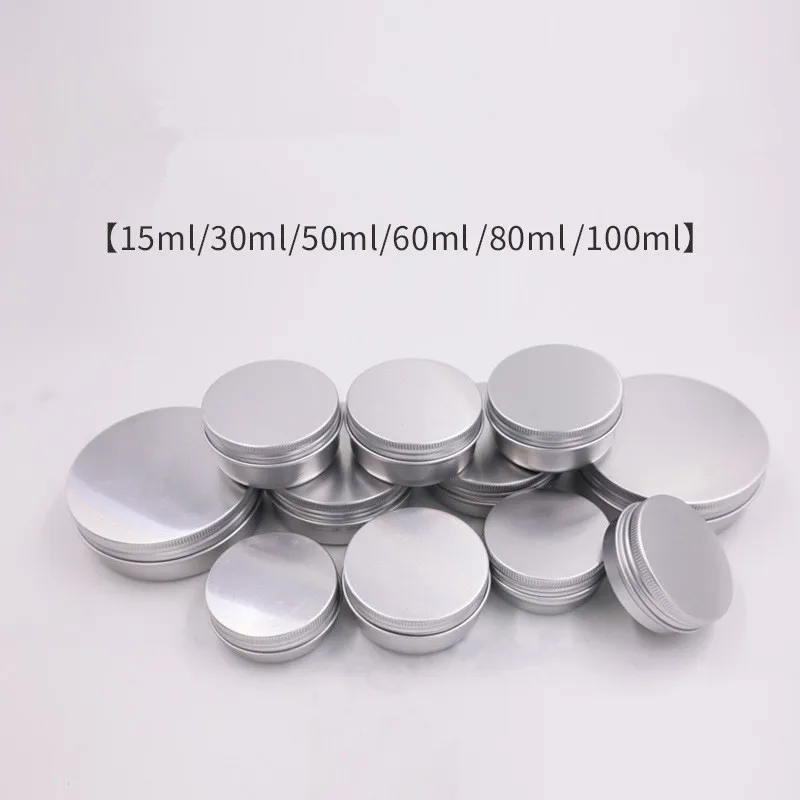 

50Pcs 5-250g Round threaded aluminum box Golden black hair wax box paste cream box cool oil sub-packaging box