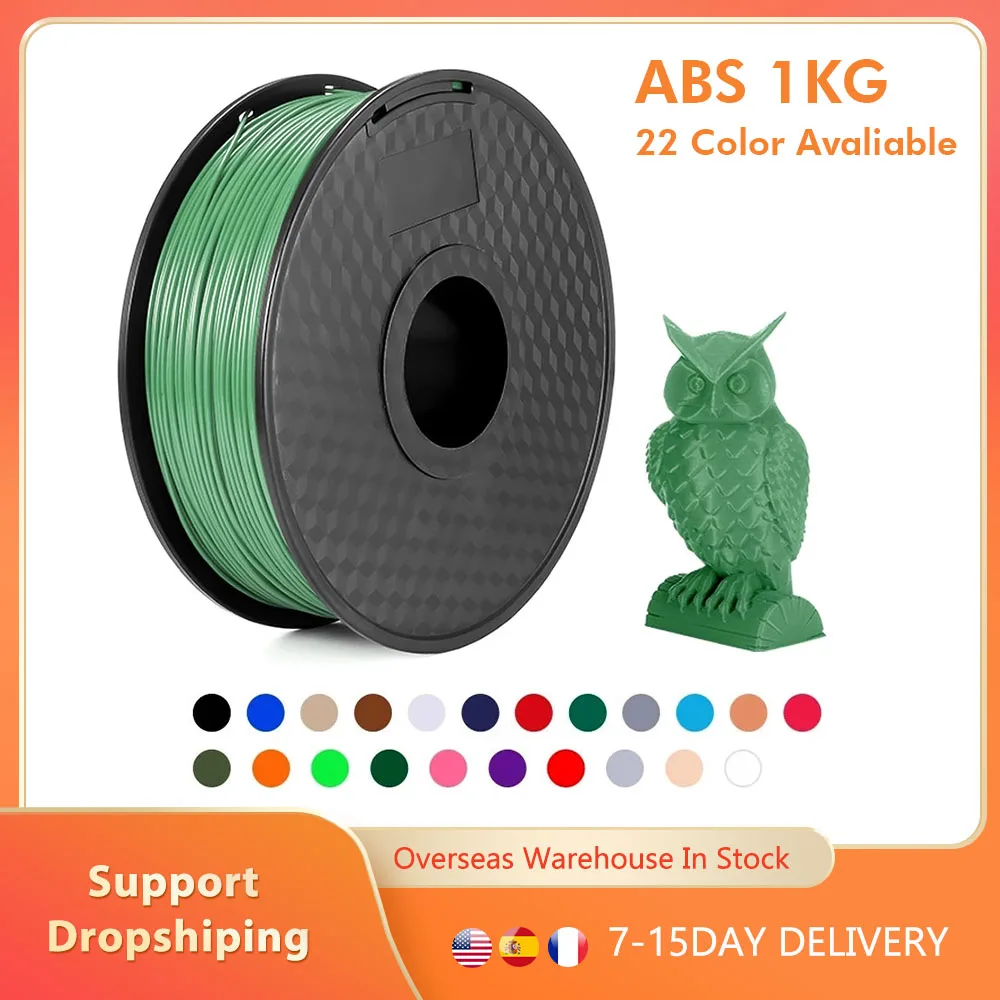 

ABS 3D Printing Filament 1KG 1.75MM for FDM 3D Printer Consumables No Bubbles Degradable Colorful Available Free Shipping