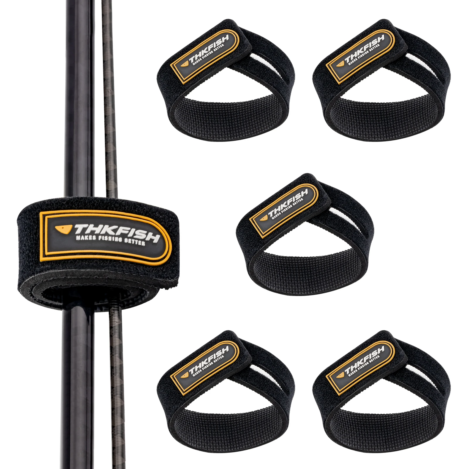 

5pcs Fishing Rod Wrap Pole Straps Belt Spinning Rod Straps Holders Magic Tape Strap Fishing Rod Tie for Storage