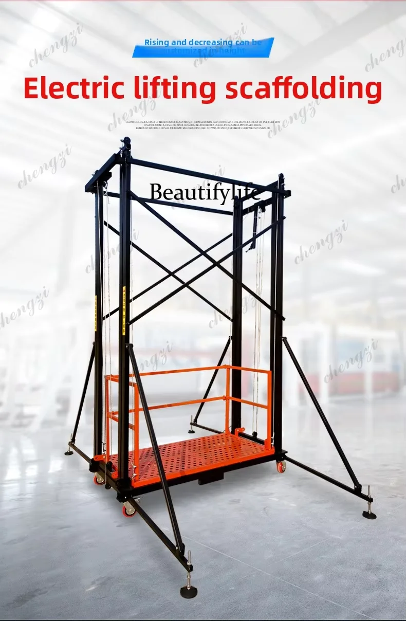 Фото Мобильная складная электрическая подъемная платформа 81 Mobile Foldable Electric Scaffolding Lift Platform 500KG 3M 5M 8M для внутренних и наружных работ, декоративно-отделочных и строительных работ №3