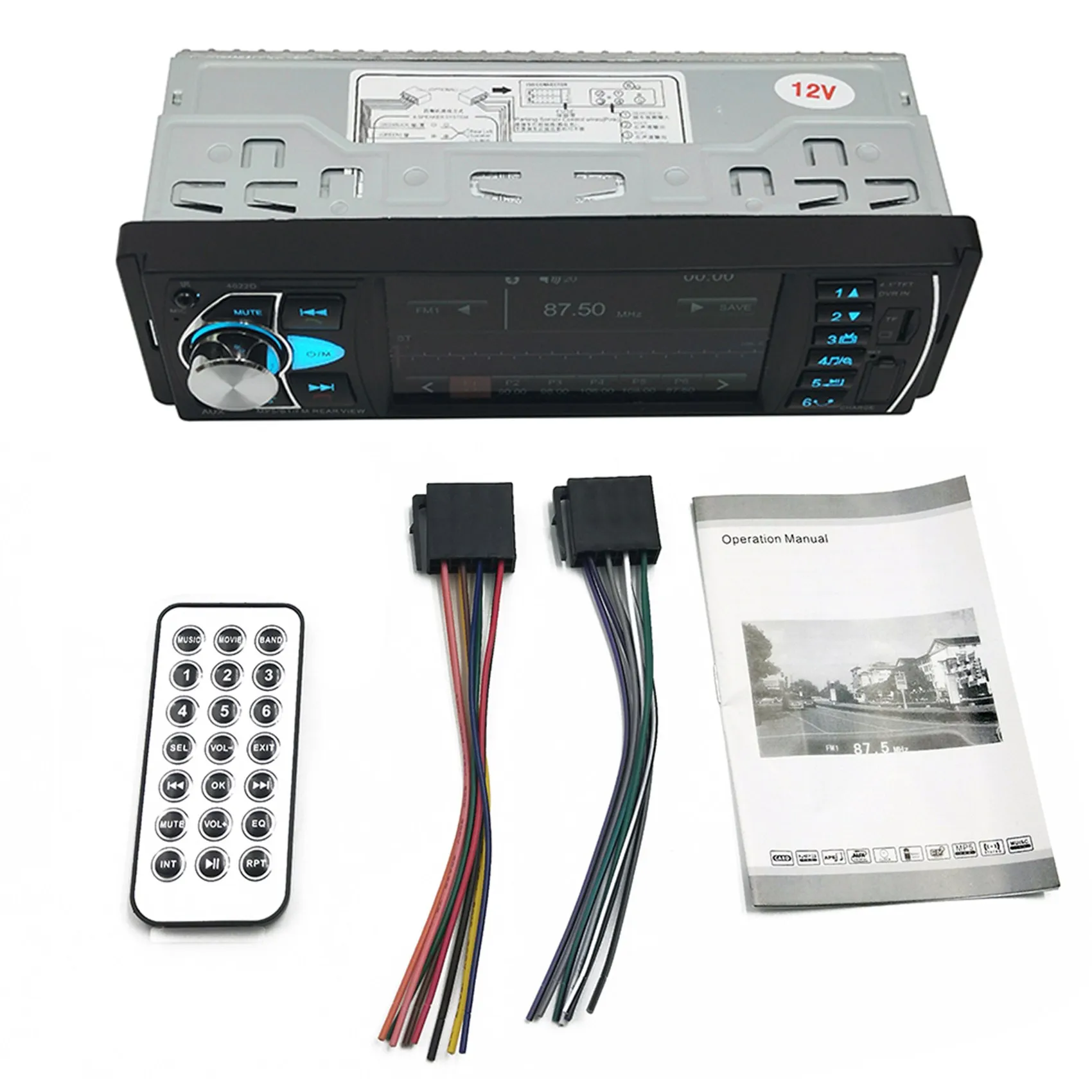 

4Inch Screen 1 DIN Car Stereo Audio Automotive Bluetooth with USB USB/SD/AUX Card Autoradio FM MP3 Player Type:-4022D