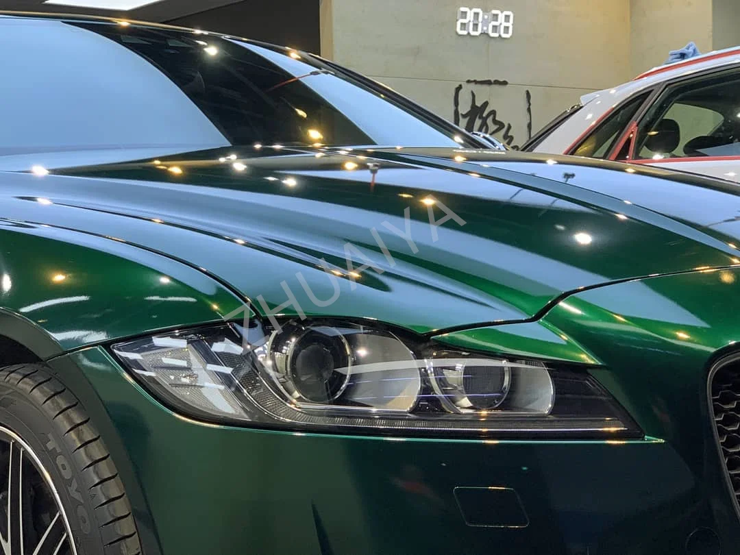 ZHUAIYA Глянцевая алюминиевая лесная зеленая виниловая оберточная пленка яркая 1 52*18