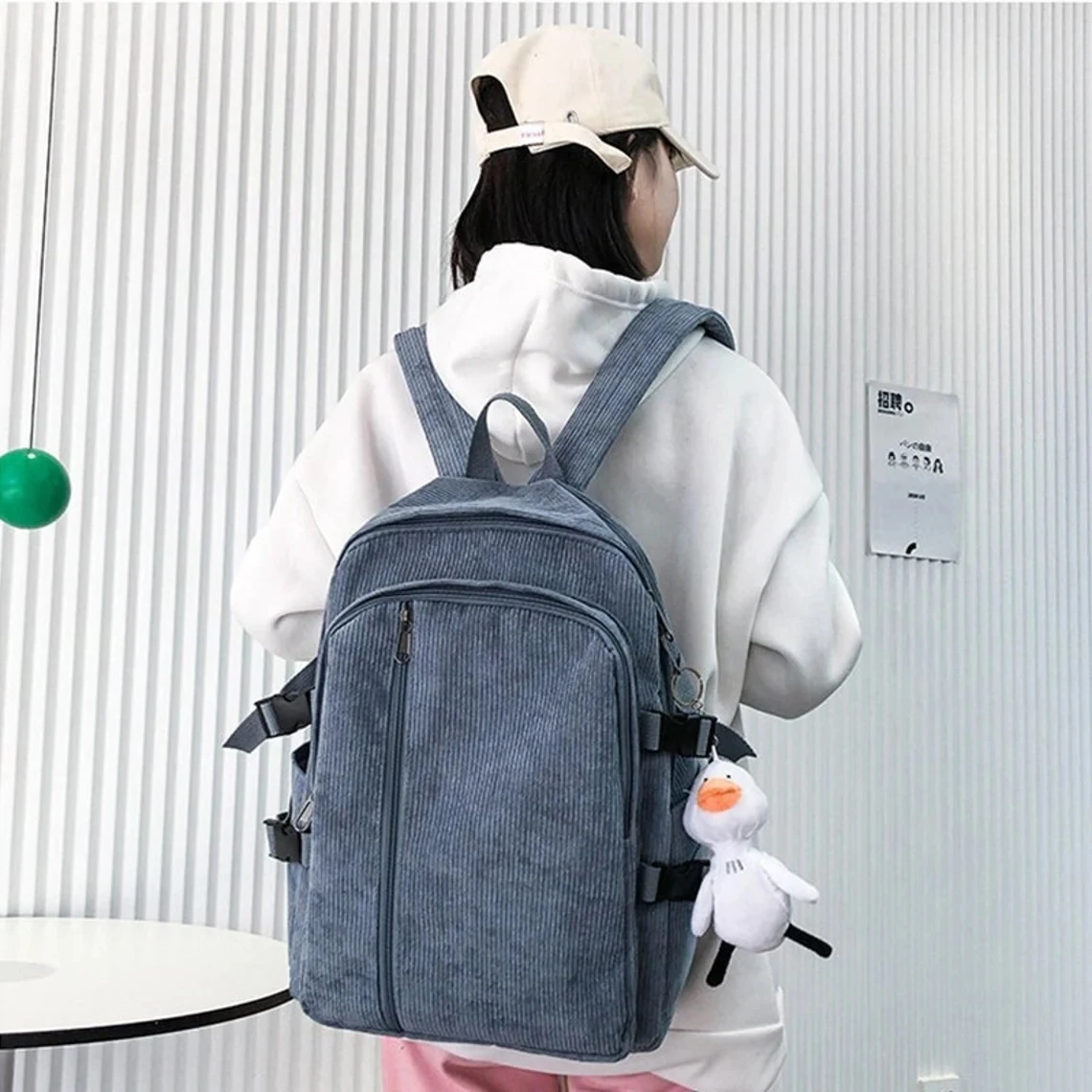Corduroy Backpack, Handmade Bag, Small Bag, Girl Bag, Modern Bag, Women's Backpack,Fashion Students School Bags