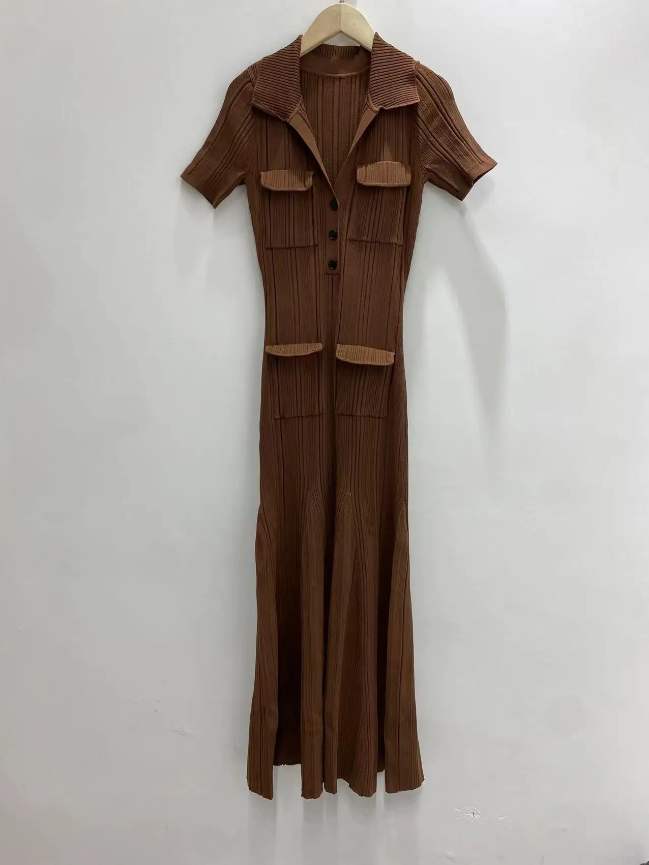 Женское трикотажное платье в полоску Элегантное Длинное Платье-стрейч с