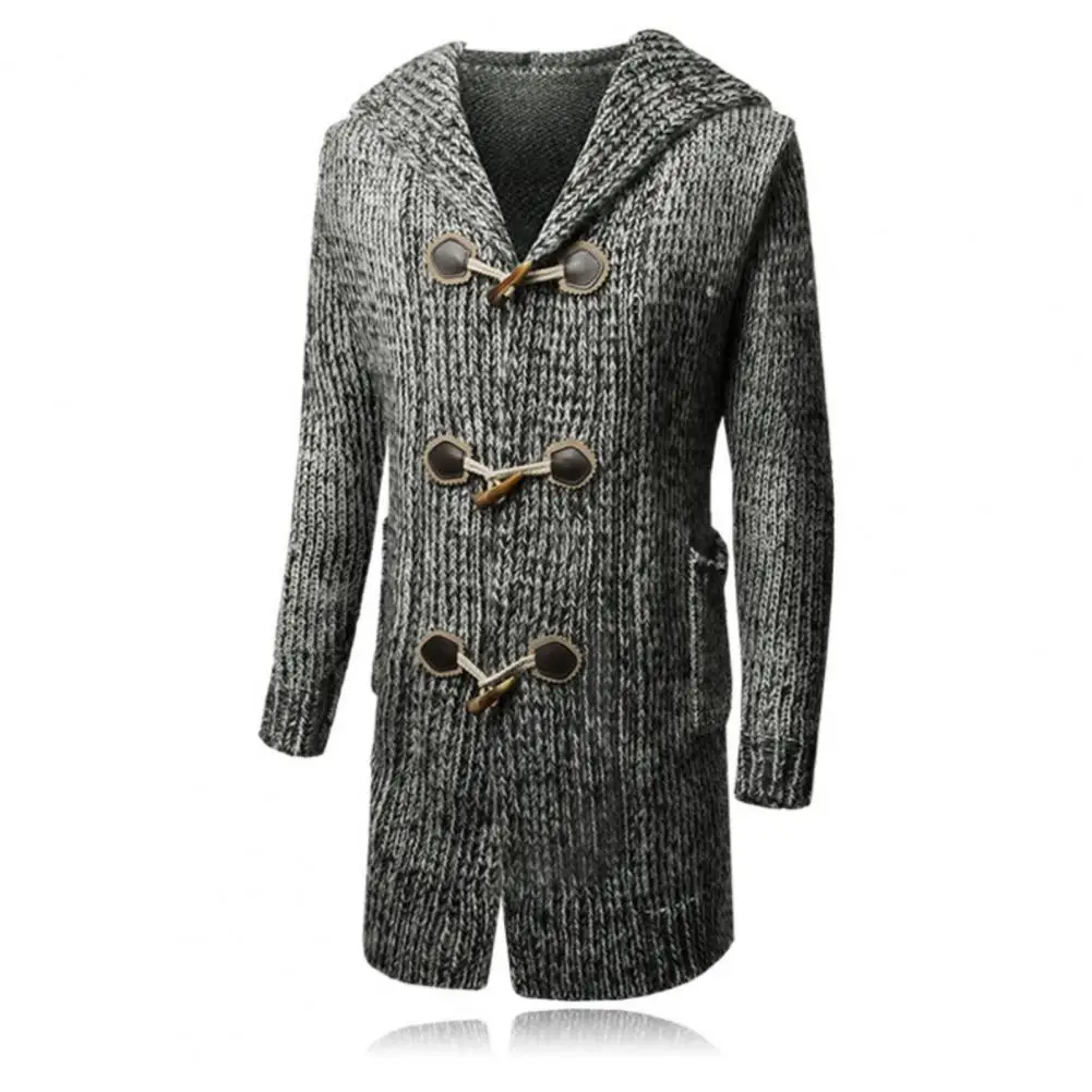 Nice-looking Men Sweater Single-breasted Long Sleeve Fashion Male Long Knitted Sweater  Mid-length Men Cardigan for Daily Wear