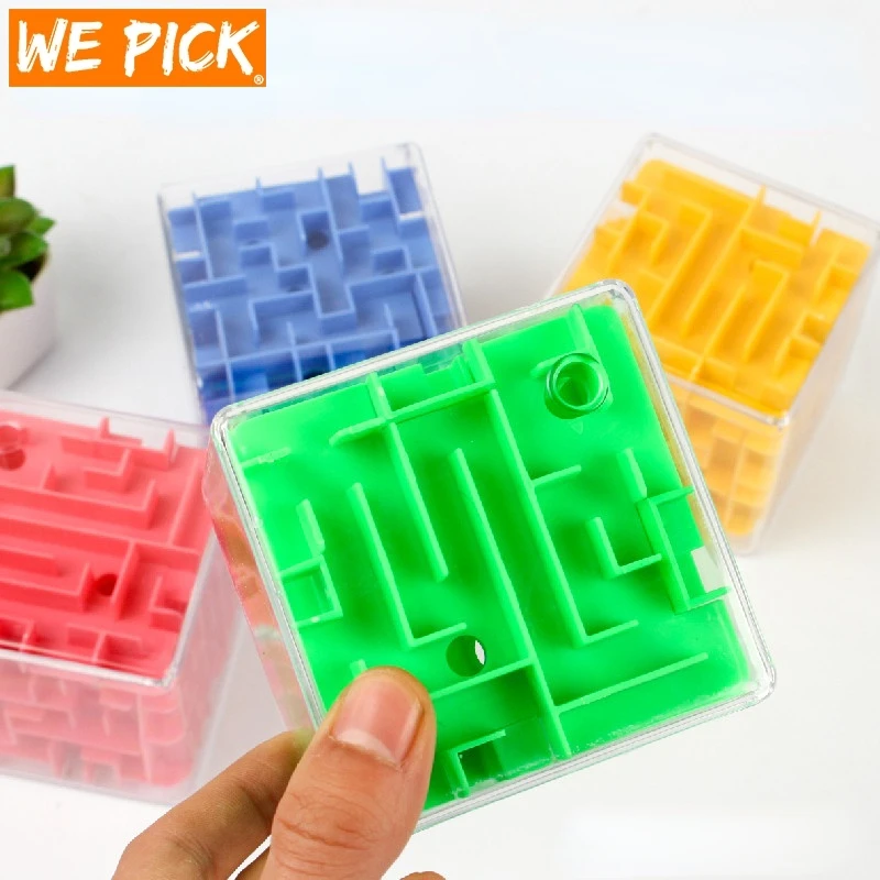 

1PC 3D Maze Magic Cube Transparent Six-sided Puzzle Speed Cube Rolling Ball Game Cubos Maze Toys for Children Educational