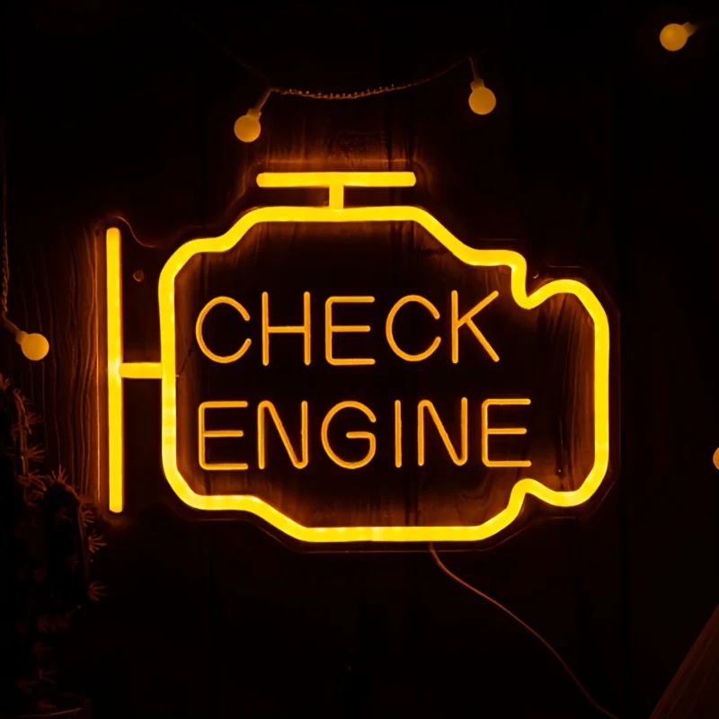 

Неоновый светильник "Check Engine", для дома