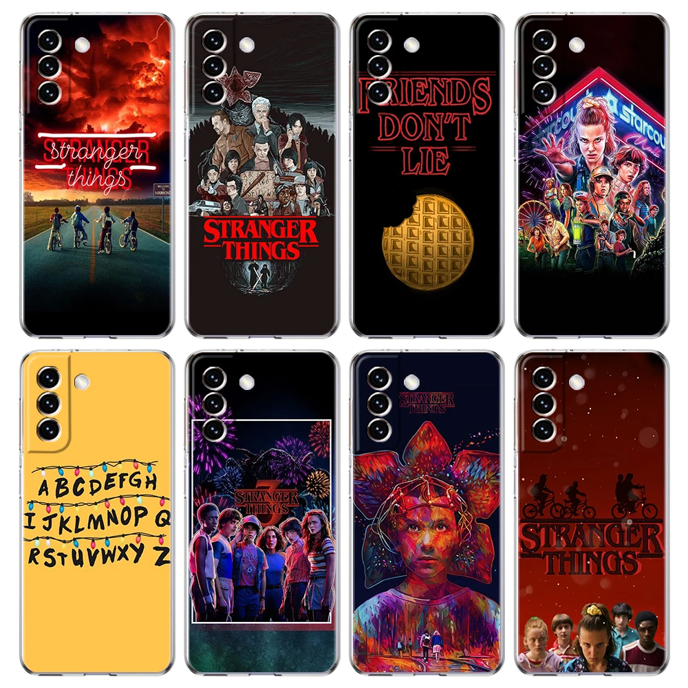 

Stranger Things Poster Phone Case Cover for Samsung Galaxy S22 S21 S20 Ultra S21 S20 FE S22 S21 S20 S10 Transparent Soft Shell