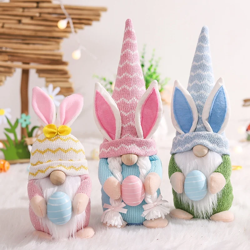 

Easter Decoration Easter Egg Doll Rabbit Elf Bunny Easter Gift Kids DIY Happy Easter Party Dwarf Faceless Doll Decor