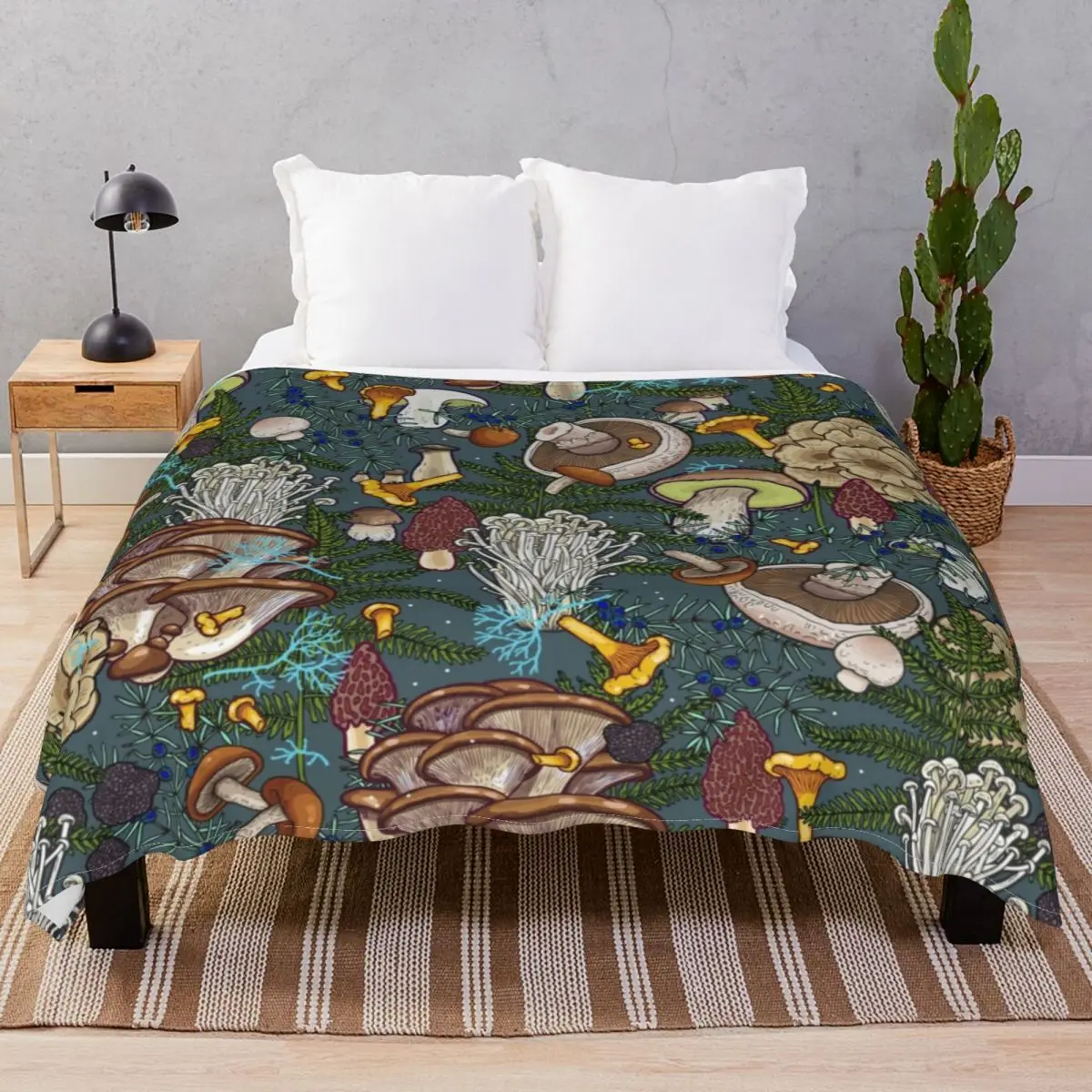 Mushroom Forest Blankets Velvet Spring Autumn Breathable Throw Blanket for Bedding Home Couch Camp Cinema