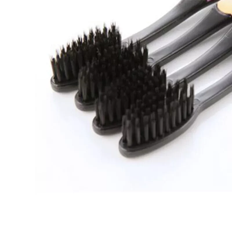 

Hot 4PCS Double Ultra Soft Toothbrush Bamboo Charcoal Nano Brush Oral Care 625 Nano-antibacterial Toothbrush Black Heads