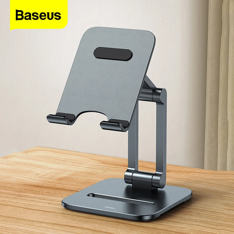 

Держатель для телефона Baseus, Складная Настольная подставка, регулируемый металлический держатель для планшета для iPhone 13 iPad Pro Air, универсальн...