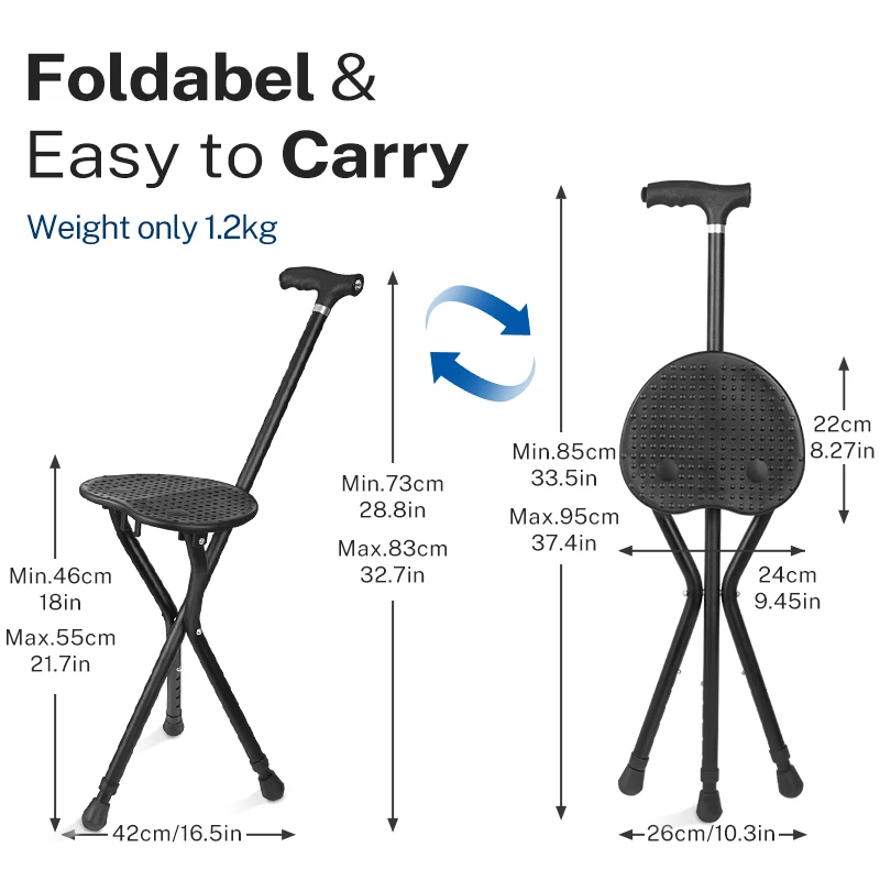 Складная трость Lefeke с сиденьем